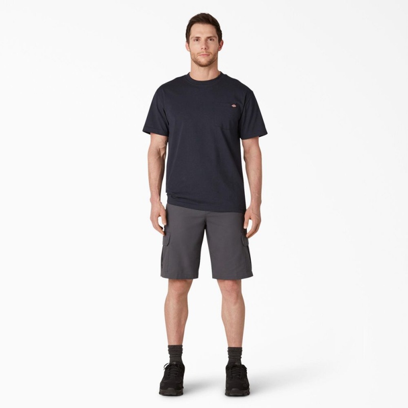 Men's Dickies FLEX Cooling Active Waist Regular Fit Cargo Shorts Grey | 3094165-HY