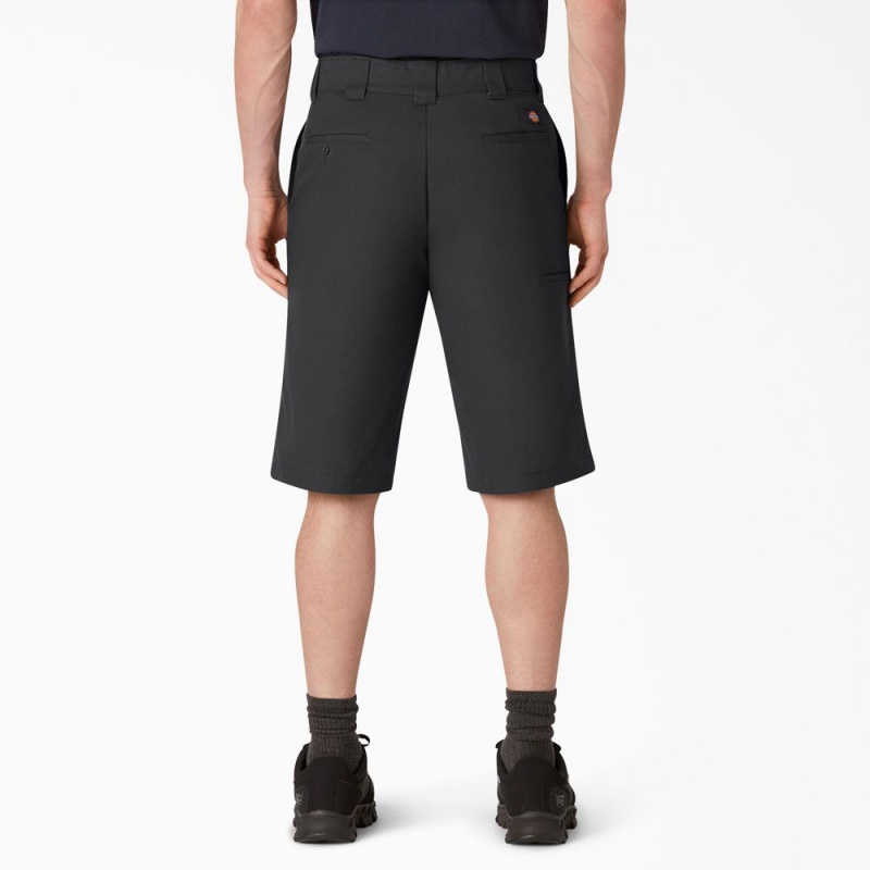 Men's Dickies FLEX Cooling Active Waist Regular Fit Shorts Black | 1248359-HI