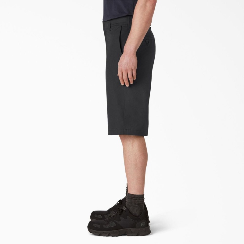 Men's Dickies FLEX Cooling Active Waist Regular Fit Shorts Black | 1248359-HI