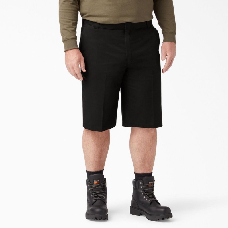 Men's Dickies FLEX Cooling Active Waist Regular Fit Shorts Black | 1248359-HI