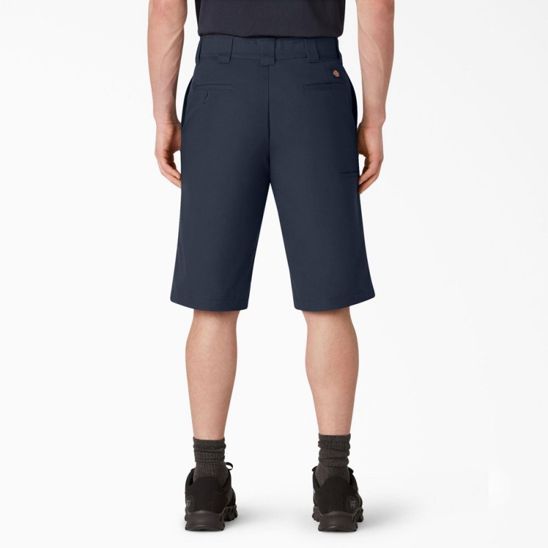 Men's Dickies FLEX Cooling Active Waist Regular Fit Shorts Navy | 2581904-QO