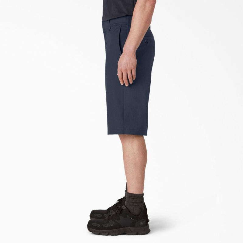 Men's Dickies FLEX Cooling Active Waist Regular Fit Shorts Navy | 2581904-QO