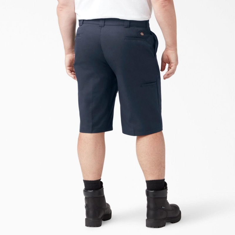 Men's Dickies FLEX Cooling Active Waist Regular Fit Shorts Navy | 2581904-QO