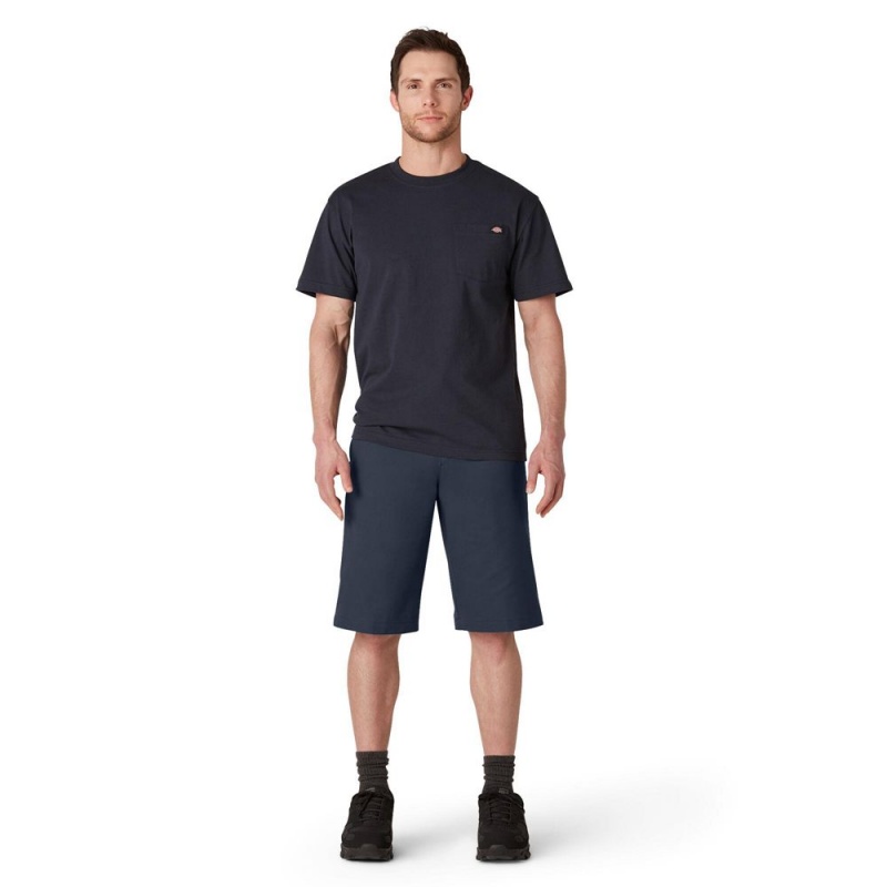 Men's Dickies FLEX Cooling Active Waist Regular Fit Shorts Navy | 2581904-QO