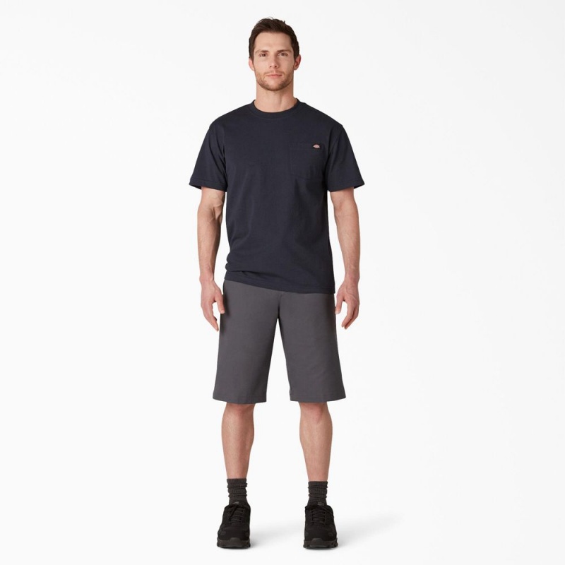 Men's Dickies FLEX Cooling Active Waist Regular Fit Shorts Grey | 9034651-AP