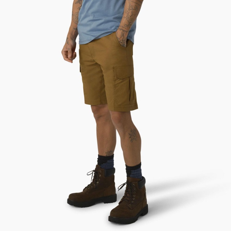 Men's Dickies FLEX Cooling Regular Fit Cargo Shorts Brown | 6804927-YI