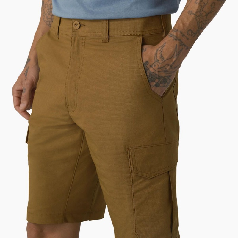 Men's Dickies FLEX Cooling Regular Fit Cargo Shorts Brown | 6804927-YI