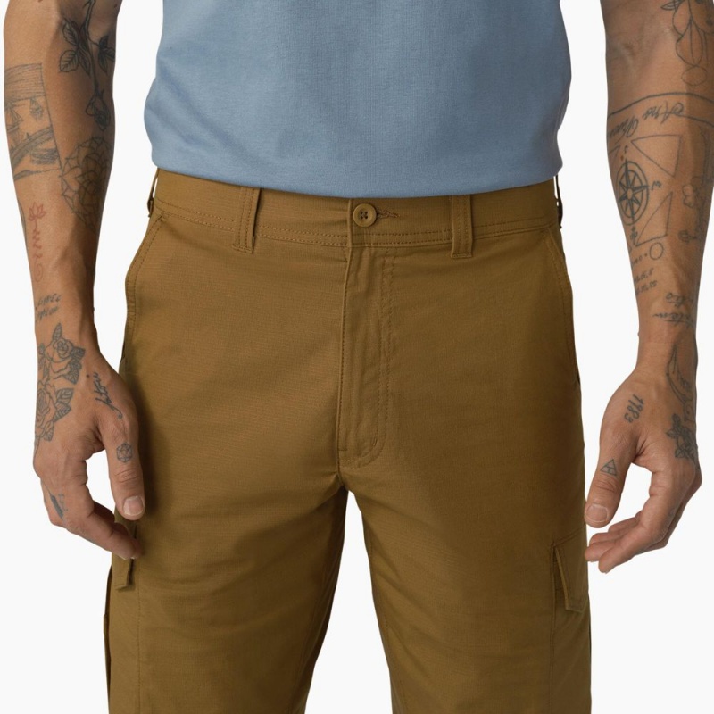 Men's Dickies FLEX Cooling Regular Fit Cargo Shorts Brown | 6804927-YI