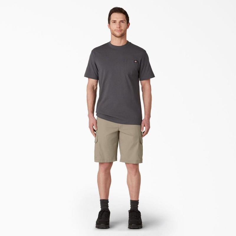 Men's Dickies FLEX Cooling Regular Fit Cargo Shorts Grey | 1754069-LY