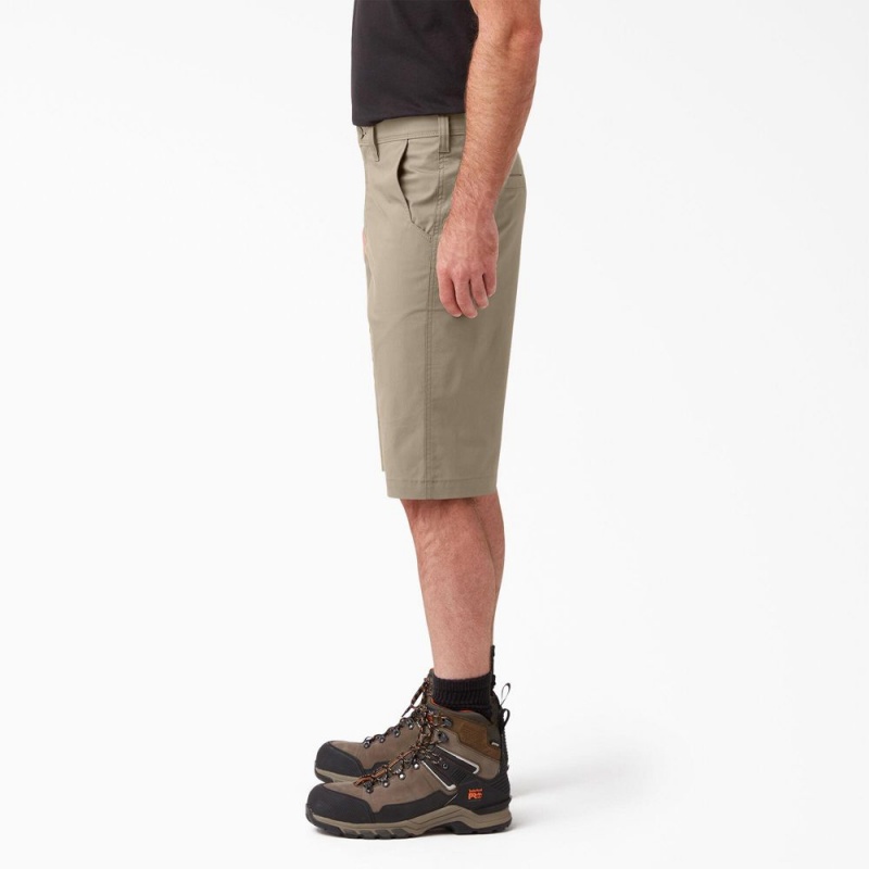 Men's Dickies FLEX Cooling Regular Fit Utility Shorts Grey | 4257301-OU