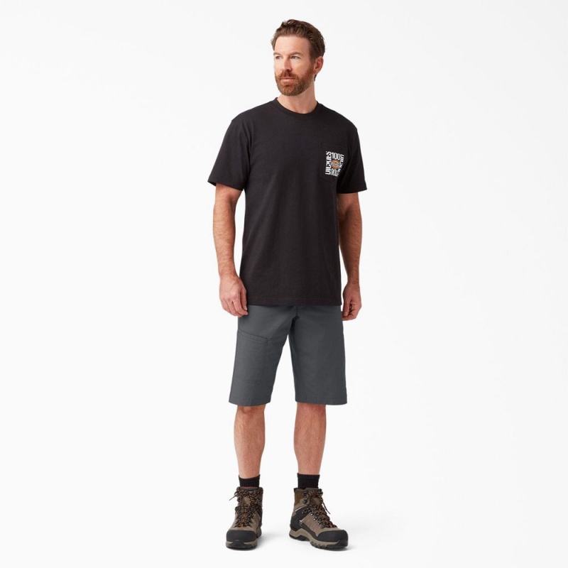 Men's Dickies FLEX Cooling Regular Fit Utility Shorts Grey | 2467083-RW