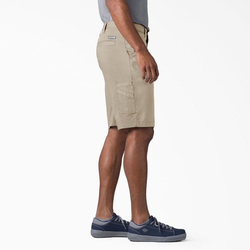 Men's Dickies FLEX Cooling Regular Fit Utility Shorts Grey | 2481350-JO