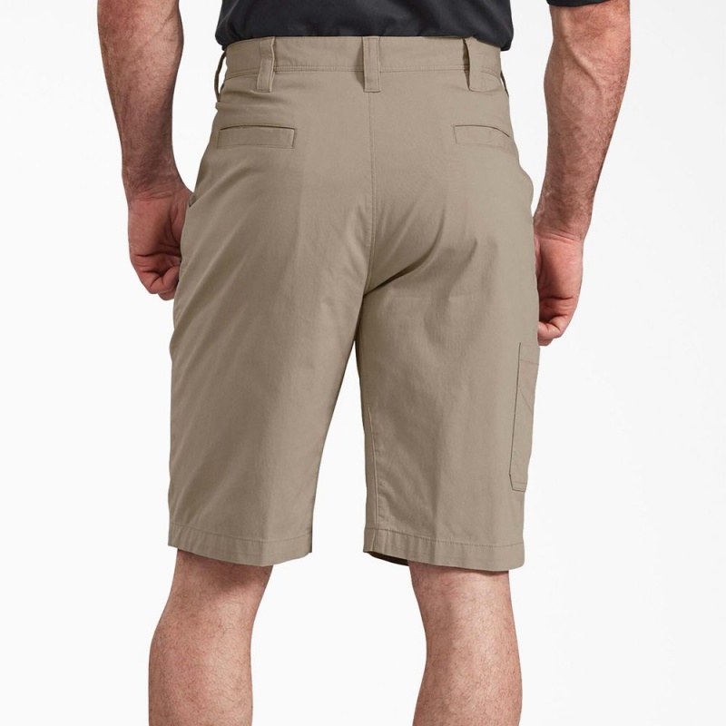 Men's Dickies FLEX Cooling Regular Fit Utility Shorts Grey | 2481350-JO