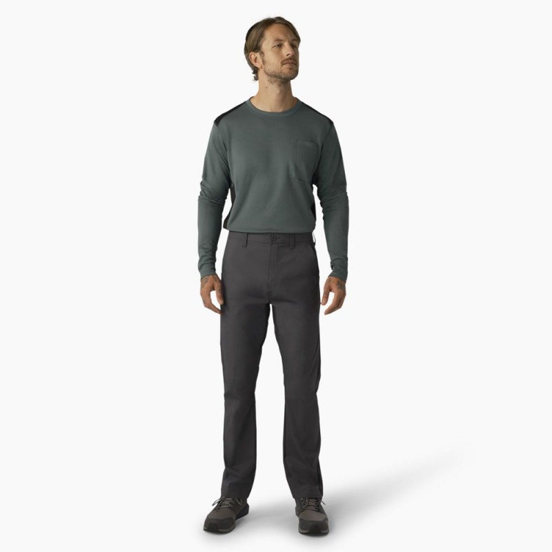 Men's Dickies FLEX Cooling Relaxed Fit Pants Grey | 1498352-ZI