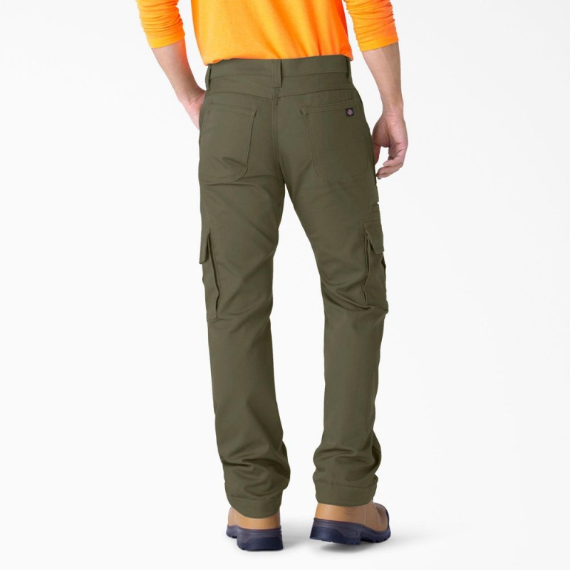 Men's Dickies FLEX DuraTech Relaxed Fit Duck Cargo Pants Green | 4856971-DR