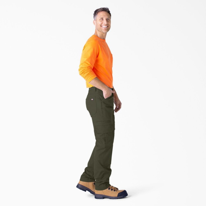 Men's Dickies FLEX DuraTech Relaxed Fit Duck Cargo Pants Green | 4856971-DR