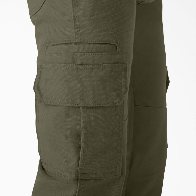 Men's Dickies FLEX DuraTech Relaxed Fit Duck Cargo Pants Green | 4856971-DR