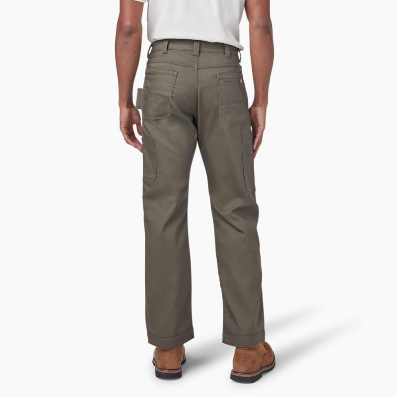 Men's Dickies FLEX DuraTech Relaxed Fit Duck Pants Green | 8624931-VN