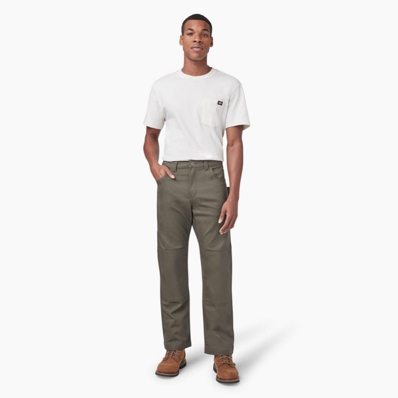 Men's Dickies FLEX DuraTech Relaxed Fit Duck Pants Green | 8624931-VN