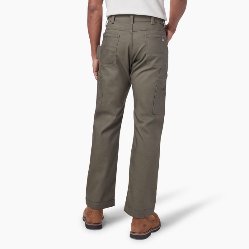 Men's Dickies FLEX DuraTech Relaxed Fit Duck Pants Green | 8624931-VN