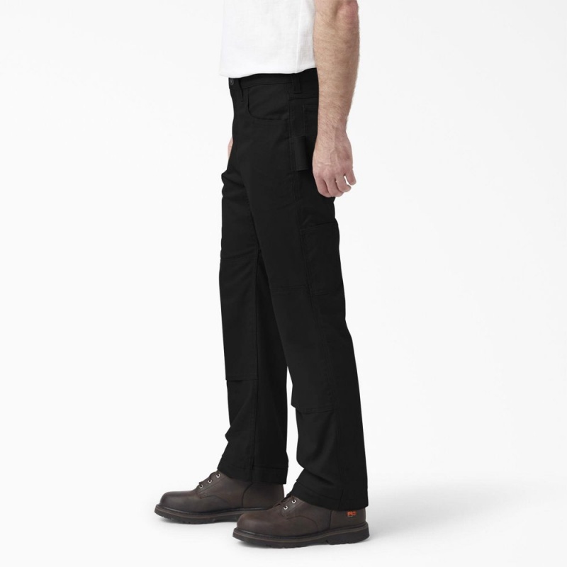 Men's Dickies FLEX DuraTech Relaxed Fit Duck Pants Black | 8254679-ES