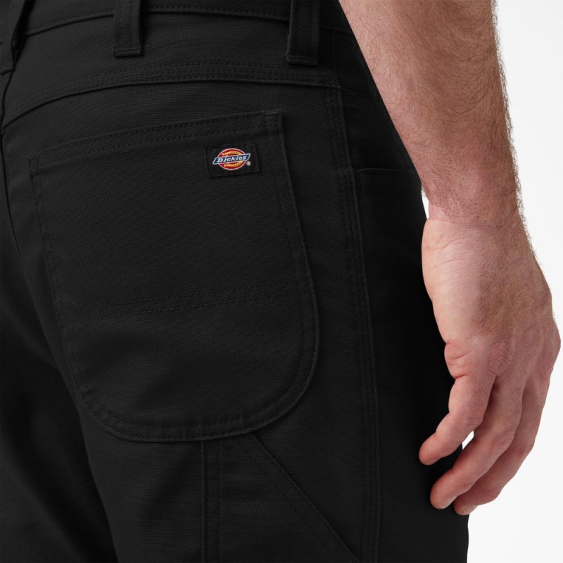 Men's Dickies FLEX DuraTech Relaxed Fit Duck Pants Black | 8254679-ES