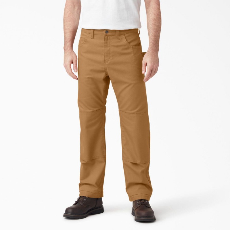 Men\'s Dickies FLEX DuraTech Relaxed Fit Duck Pants Brown | 5237481-GW