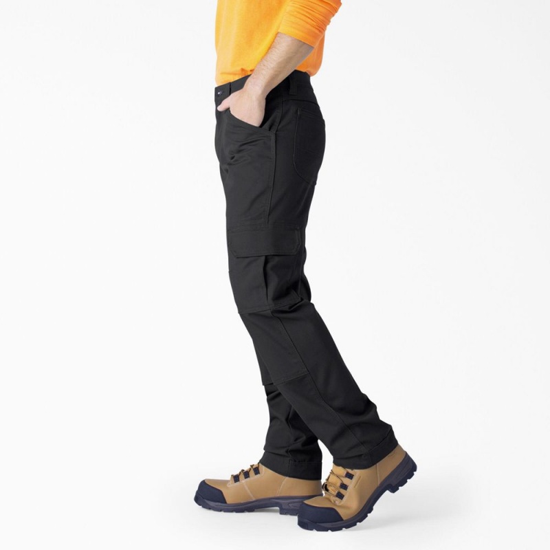 Men's Dickies FLEX DuraTech Relaxed Fit Ripstop Cargo Pants Black | 6297385-JQ