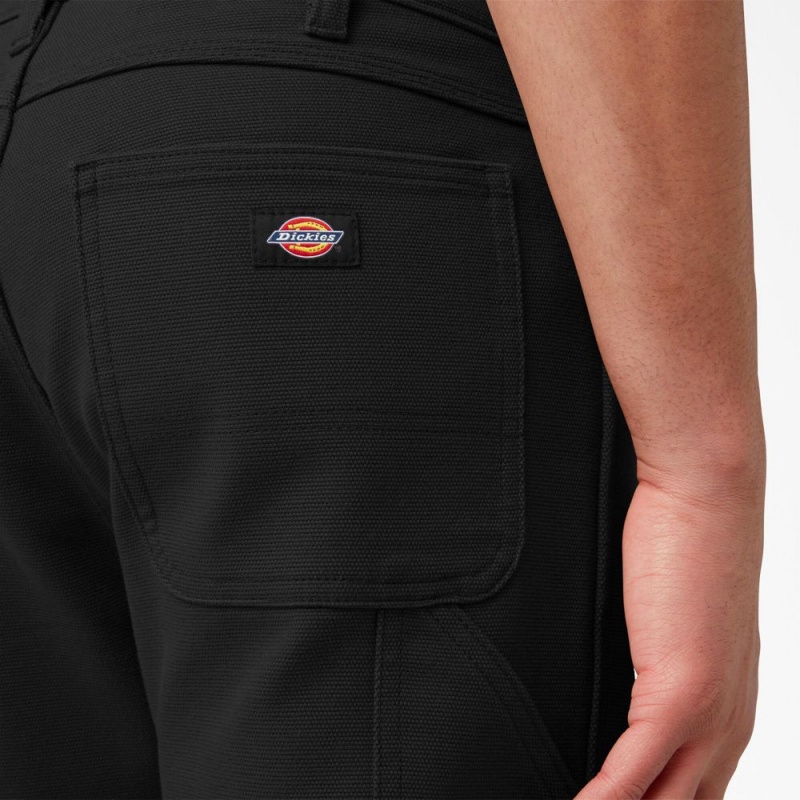 Men's Dickies FLEX Lined Regular Fit Duck Carpenter Pants Black | 4351672-SI