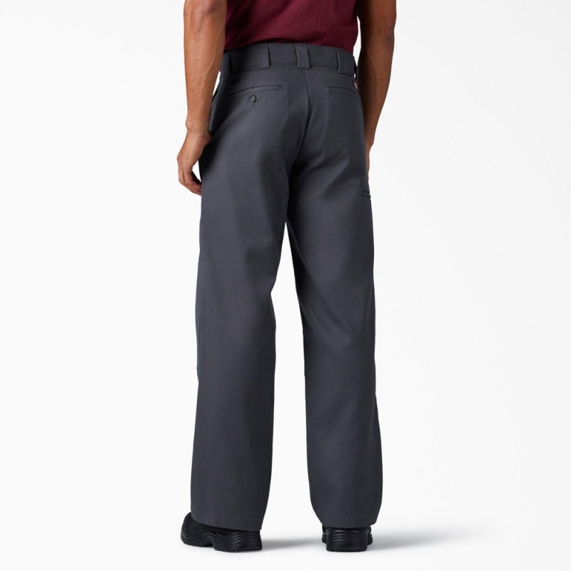 Men's Dickies FLEX Loose Fit Double Knee Work Pants Grey | 8304591-GC