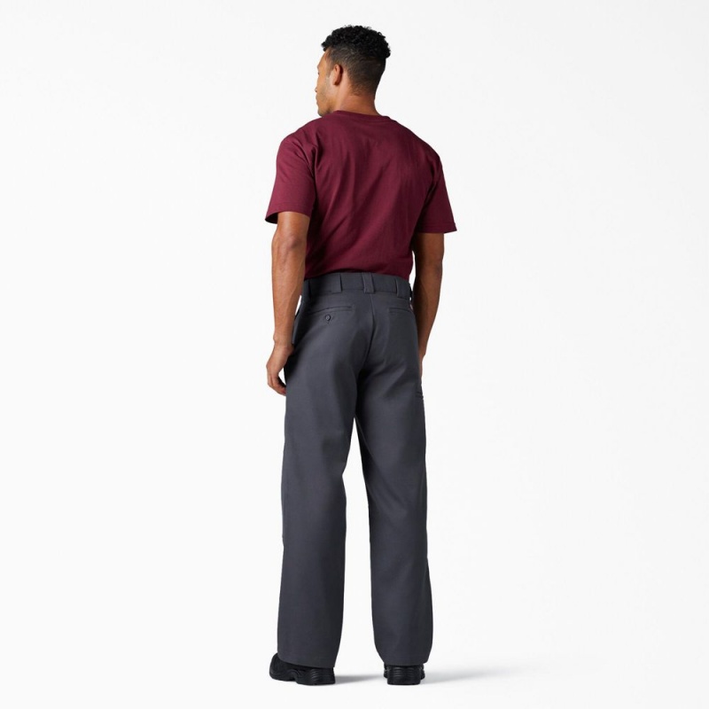 Men's Dickies FLEX Loose Fit Double Knee Work Pants Grey | 8304591-GC