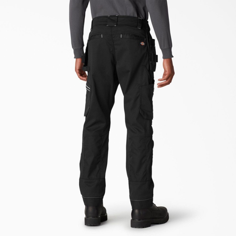 Men's Dickies FLEX Performance Workwear Regular Fit Holster Pants Black | 8734269-RF