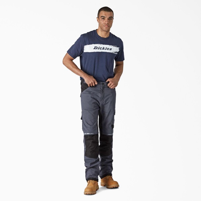 Men's Dickies FLEX Performance Workwear Regular Fit Pants Grey | 5427693-VP