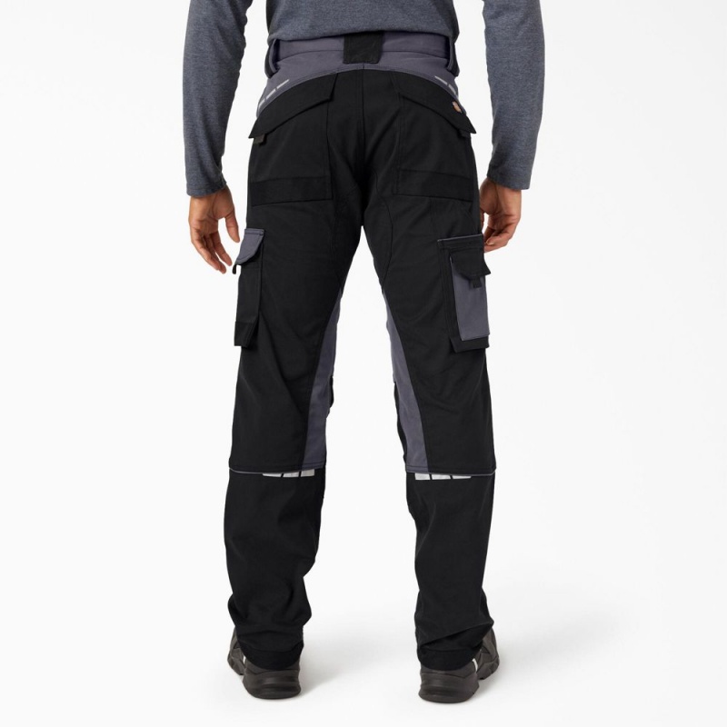 Men's Dickies FLEX Performance Workwear Regular Fit Pants Black | 5182340-NK