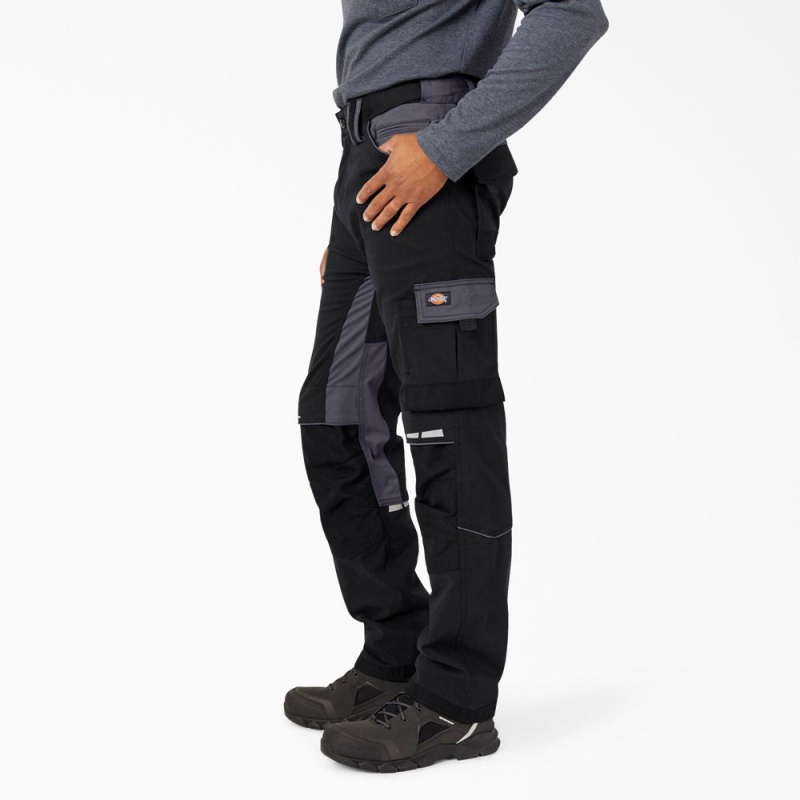 Men's Dickies FLEX Performance Workwear Regular Fit Pants Black | 5182340-NK