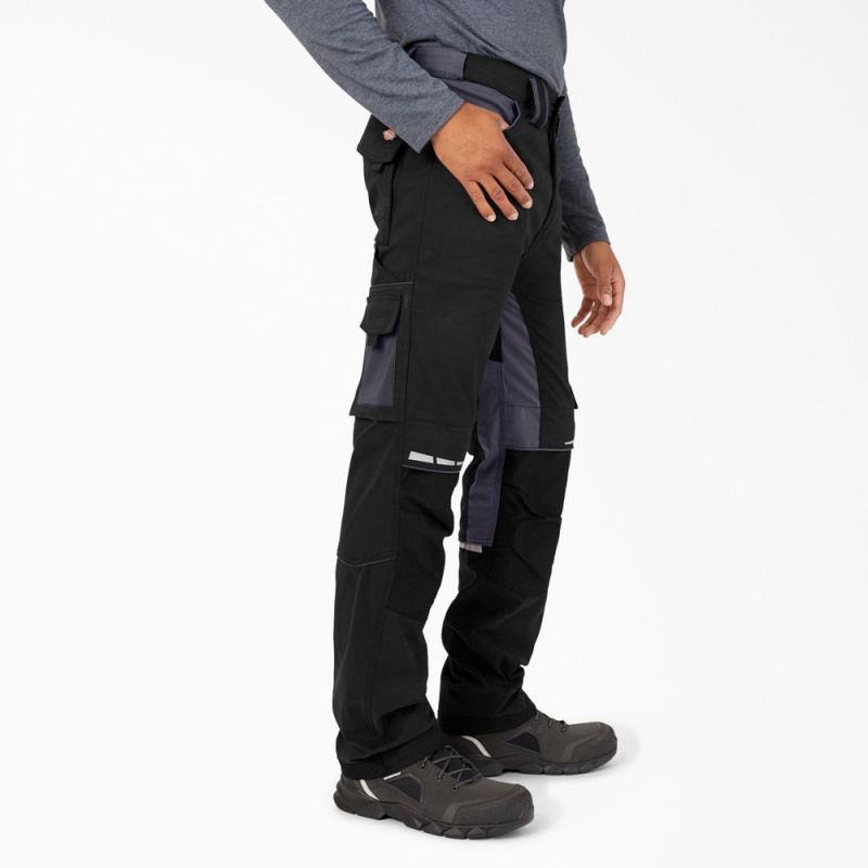 Men's Dickies FLEX Performance Workwear Regular Fit Pants Black | 5182340-NK