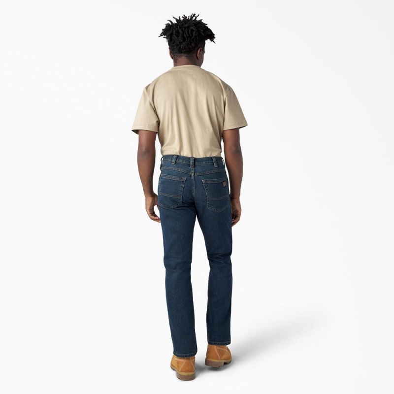 Men's Dickies FLEX Regular Fit 5-Pocket Jeans Blue | 8564290-LF