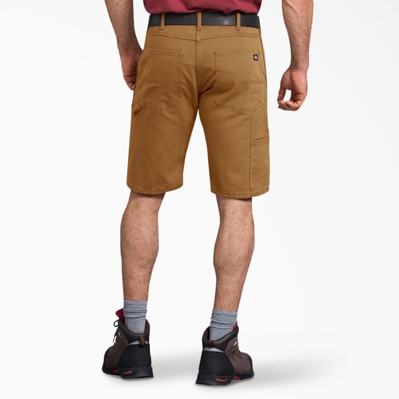 Men's Dickies FLEX Regular Fit Duck Carpenter Shorts Brown | 9173085-YR