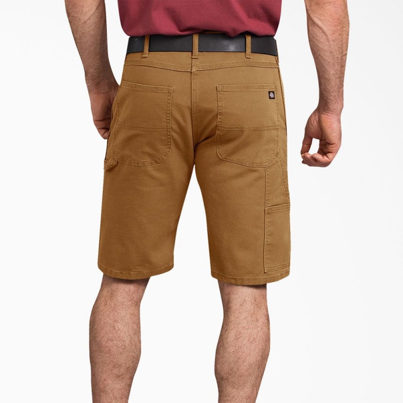 Men's Dickies FLEX Regular Fit Duck Carpenter Shorts Brown | 9173085-YR