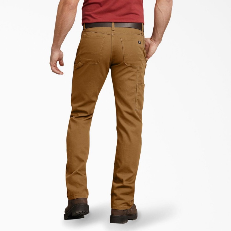 Men's Dickies FLEX Regular Fit Duck Carpenter Pants Brown | 4587316-WO