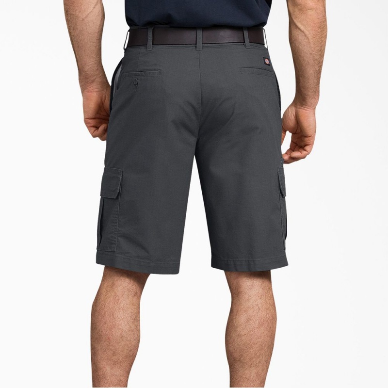 Men's Dickies FLEX Regular Fit Ripstop Cargo Shorts Grey | 1326478-BR