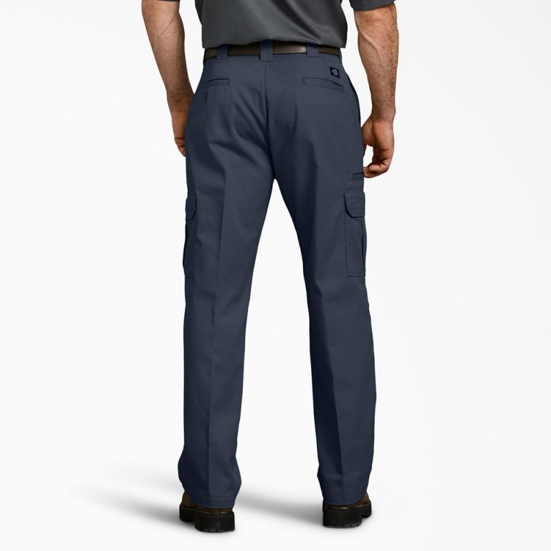 Men's Dickies FLEX Relaxed Fit Cargo Pants Navy | 6743980-TE