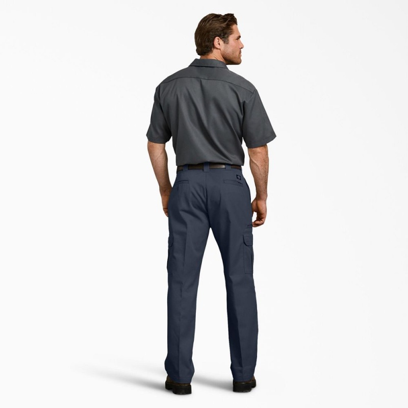 Men's Dickies FLEX Relaxed Fit Cargo Pants Navy | 6743980-TE