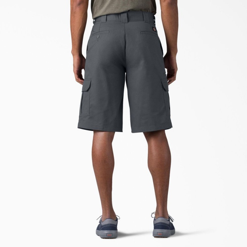 Men's Dickies FLEX Relaxed Fit Cargo Shorts Grey | 8471692-OZ