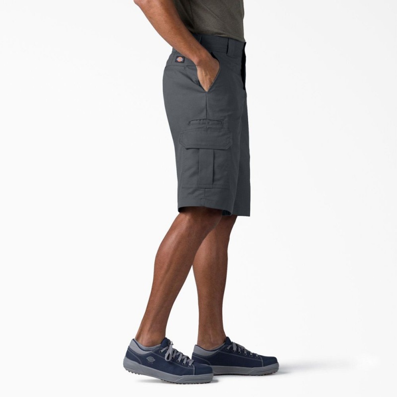 Men's Dickies FLEX Relaxed Fit Cargo Shorts Grey | 8471692-OZ