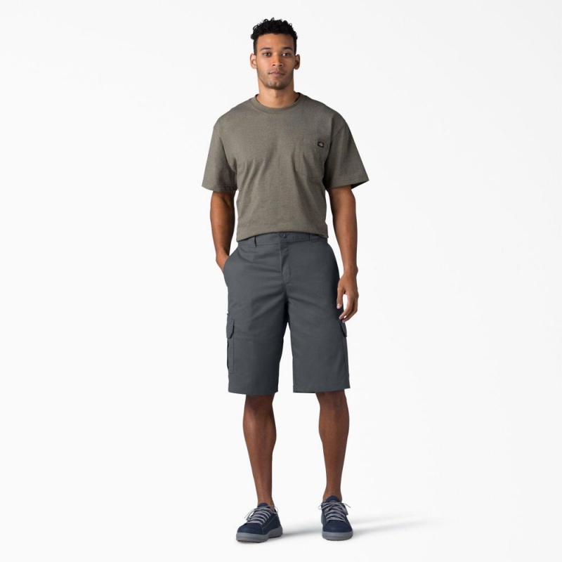 Men's Dickies FLEX Relaxed Fit Cargo Shorts Grey | 8471692-OZ