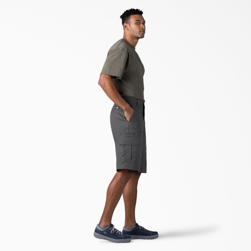 Men's Dickies FLEX Relaxed Fit Cargo Shorts Grey | 8471692-OZ