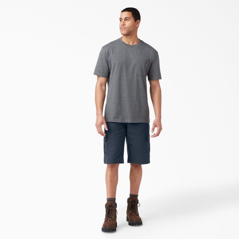 Men's Dickies FLEX Relaxed Fit Cargo Shorts Navy | 2951640-DK