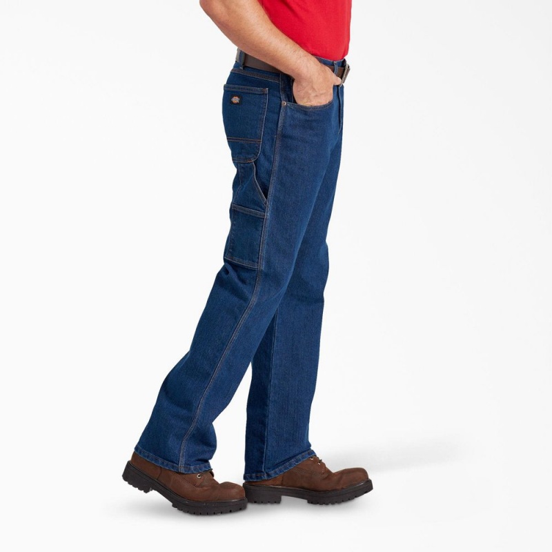 Men's Dickies FLEX Relaxed Fit Carpenter Jeans Blue | 5742968-PY