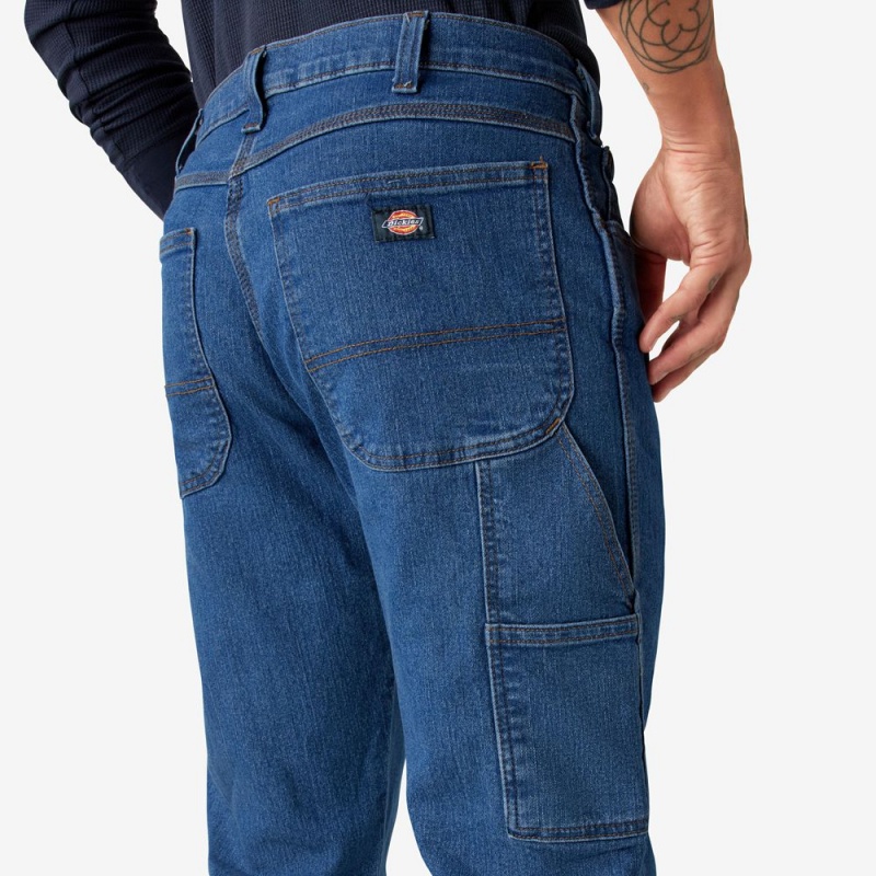 Men's Dickies FLEX Relaxed Fit Carpenter Jeans Blue | 4628195-FX